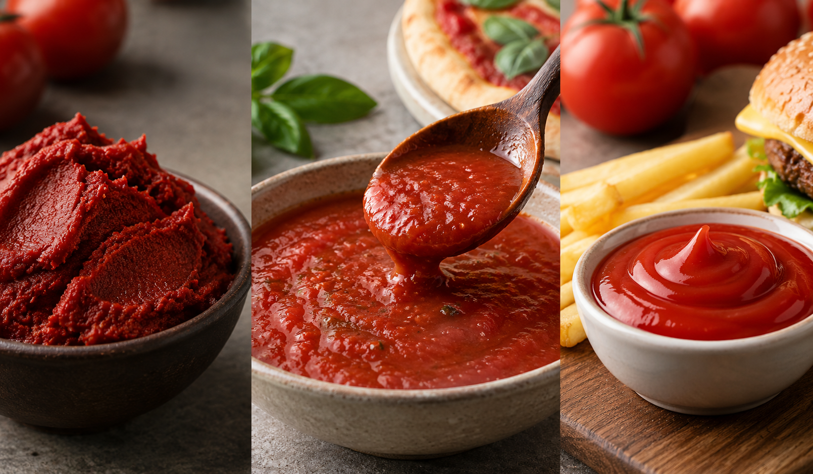 Wat zijn de belangrijkste verschillen tussen tomatenpuree, tomatensaus en ketchup?