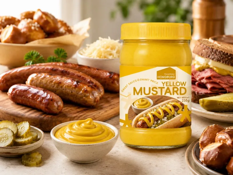 Klassieke rijke gele mosterdsaus