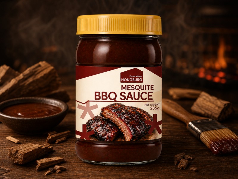 Mesquite BBQ-saus met rijke rokerige smaak