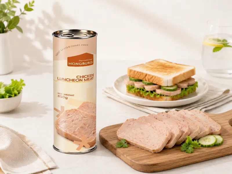 Klaar om ingeblikt kippenvlees te eten