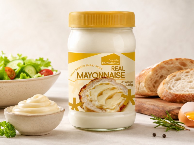 Echte mayonaise in glazen pot