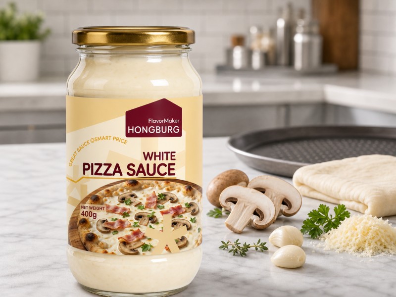 Gladde romige witte pizzasaus