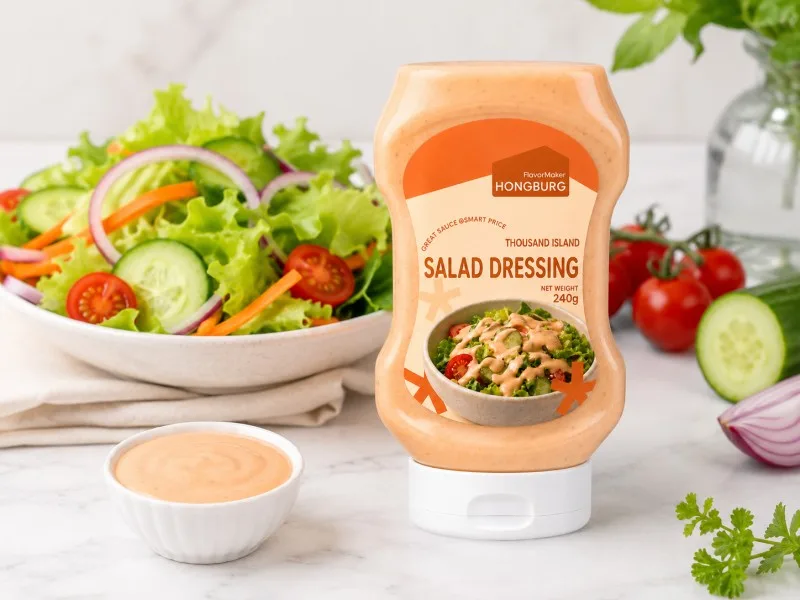 Pittige romige Thousand Island-saladedressing