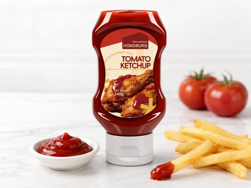 Dikke zoete en pittige tomatenketchup